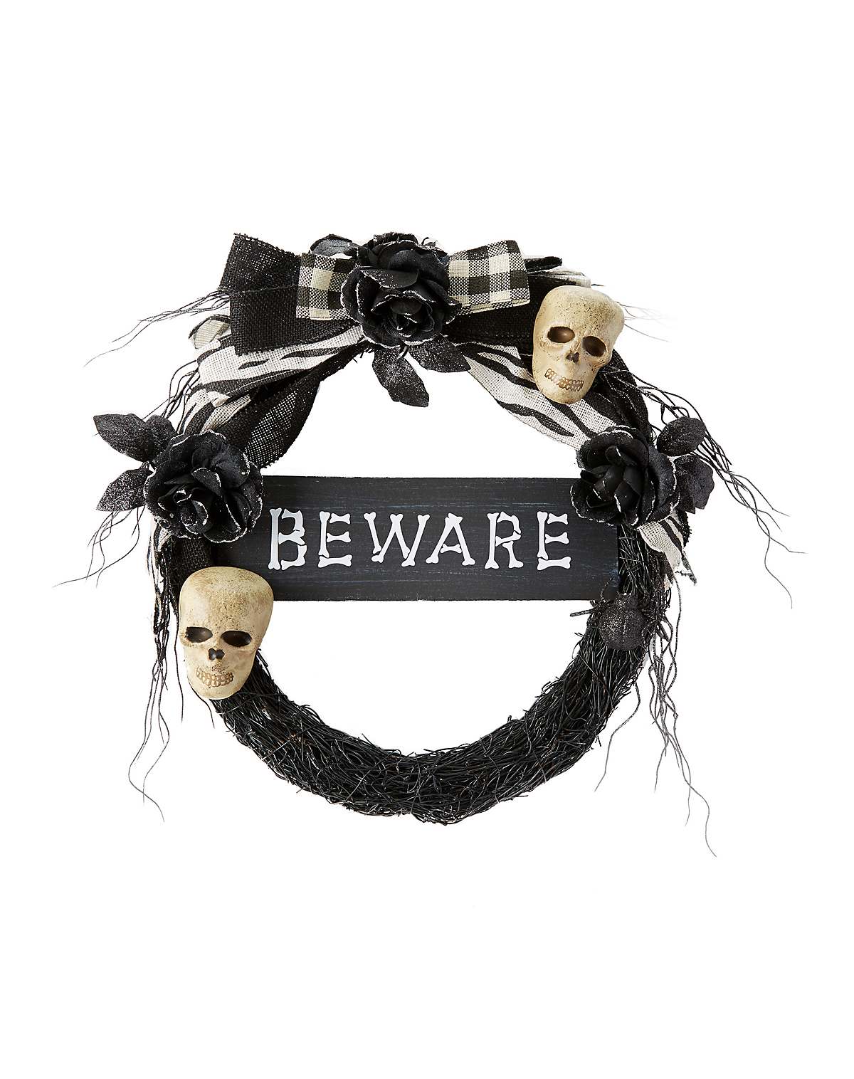 Beware skull wreath