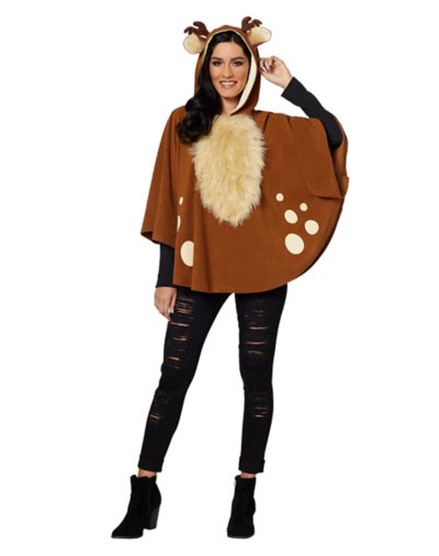 Adult Faux Fur Deer Poncho by Spirit Halloween