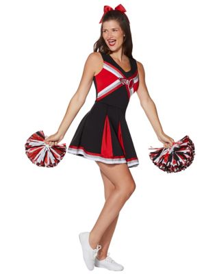 大人の上質 Cheerleader Outfit With Pom Poms Ladies Costume High School