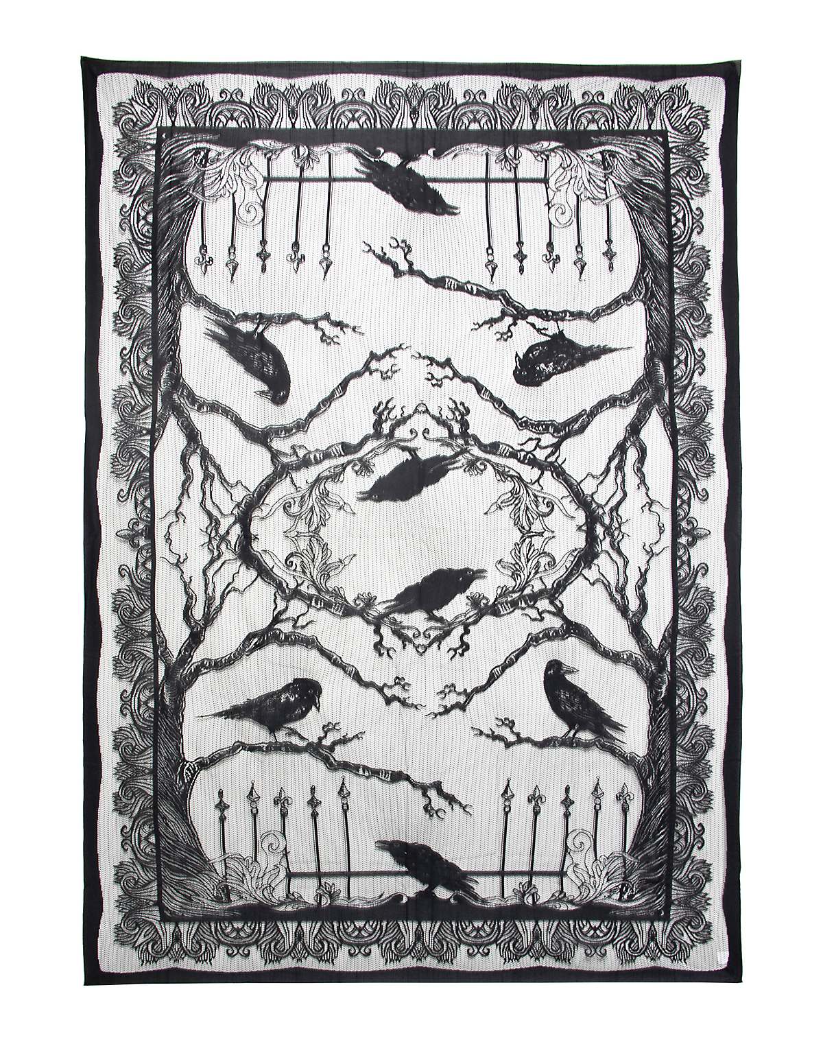 Dark Forest Raven Tablecloth