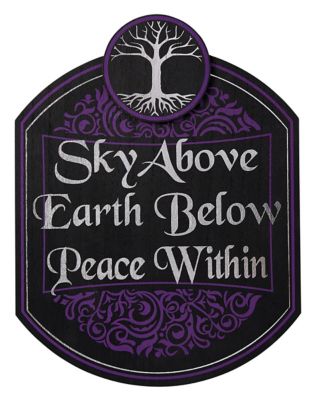 Sky Above Earth Below Peace Within Sign, Black/Purple - Spirit Halloween