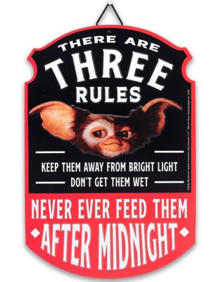 Three Rules Gizmo Sign - Gremlins
