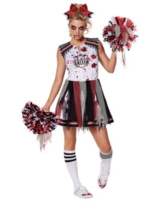 Teen Size Halloween Gothic Black Cheerleader Costume