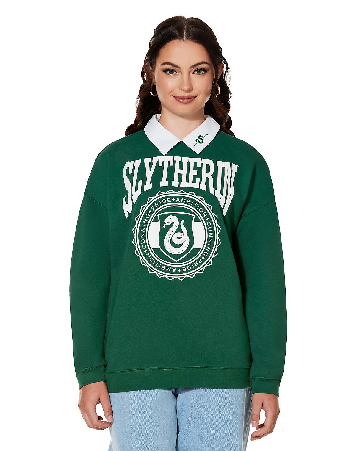 Harry Potter Slytherin Collared Crewneck