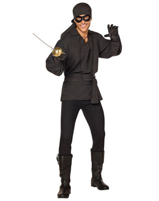 Adult Masked Scoundrel Costume, Black, Medium - Spirit Halloween