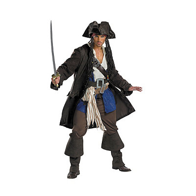 Adult Captain Jack Sparrow Costume Deluxe - Pirates of Caribbean