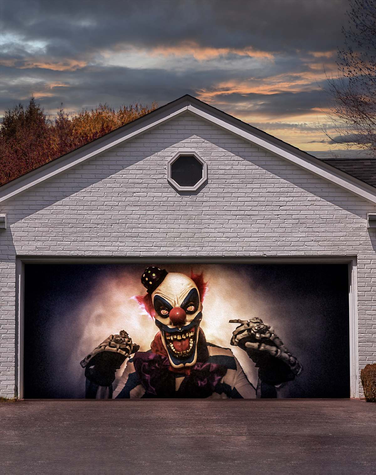 Creepy Carney Garage Double Door Cover