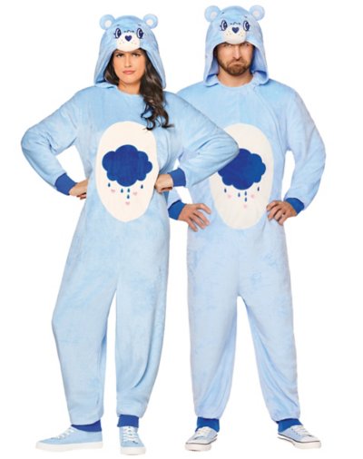 Adult Grumpy Bear Jumpsuit Costume - Care Bears by Spirit Halloween