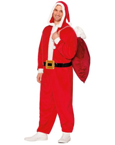 Adult Santa Hooded Jumpsuit Costume by Spirit Halloween