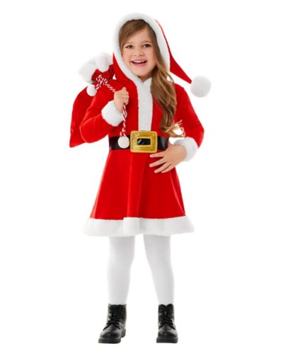Toddler Santa Hooded Dress Costume by Spirit Halloween