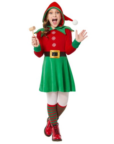 Kid's Elf Hooded Dress Costume by Spirit Halloween