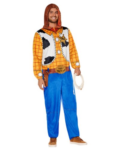 Adult Woody Hooded Plush Jumpsuit Costume - Toy Story by Spirit Halloween