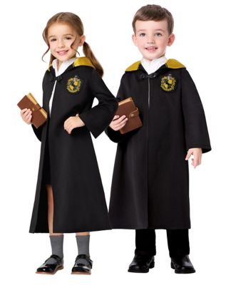 Toddler Hufflepuff Hooded Robe Costume - Harry Potter, Black, 2T - Spirit Halloween