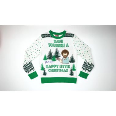 Light Up Bob Ross Ugly Christmas Sweater Spencer s