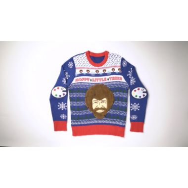 Light Up Bob Ross Ugly Christmas Sweater Spencer s