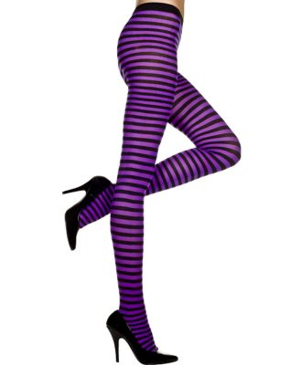 Black and Purple Striped Tights 