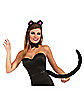 Extra Long Faux Fur Black Cat Tail