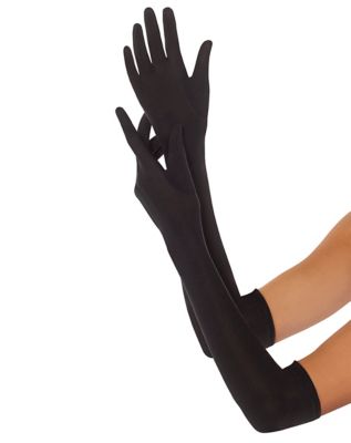 Long on sale black gloves