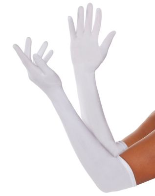 Long white store gloves