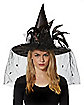 Feathered Black Witch Hat