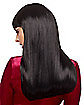 Long Black Wig with Bangs