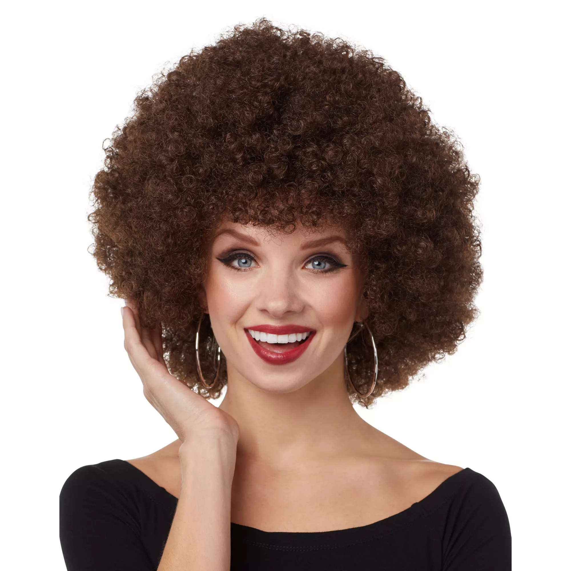 Brown Curly Wig at Spirit Halloween