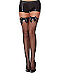 Ribbon and Handcuff Fishnet Thigh High Stockings