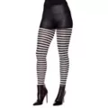 Black and White Striped Tights at Spencer's