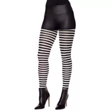 Black and White Striped Tights at Spencer's