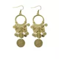 Goldtone Coin Greek Goddess Earrings at Spencer's