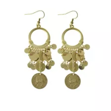 Goldtone Coin Greek Goddess Earrings at Spencer's