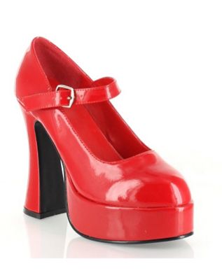 Red platform mary sales jane shoes