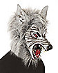Grey Faux Fur Wolf Full Mask with Hands