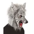 Grey Faux Fur Wolf Full Mask with Hands at Spencer's