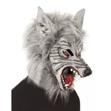 Grey Faux Fur Wolf Full Mask with Hands at Spencer's