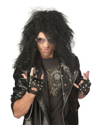 Black Heavy Metal Rocker Wig