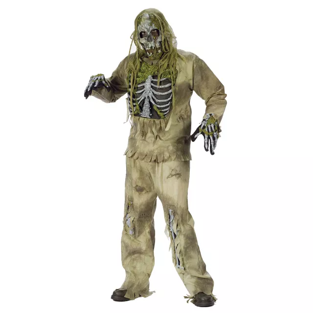 Mens Zombie Clown + Mask Adult Costume Male Halloween Mens Zombie Clown + Mask Adult Costume Male Halloween