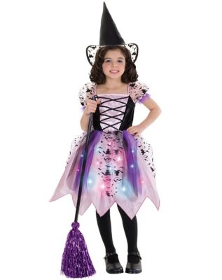 Kids Light Up Black and Pink Witch Costume - Spirithalloween.com