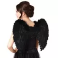 Black Faux Feather Wings at Spencer's