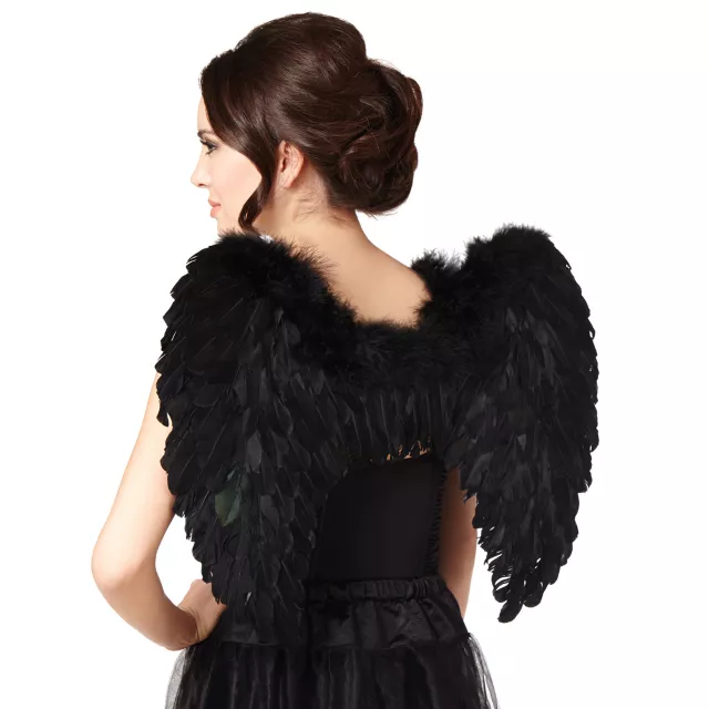 Black Faux Feather Wings - Spirithalloween.com