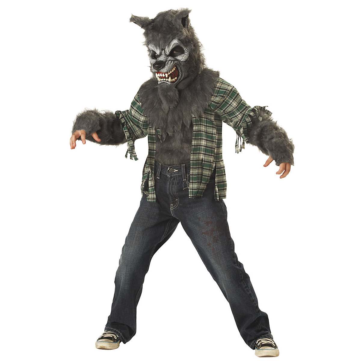 Kids Howling at the Moon Gray Wolf Costume