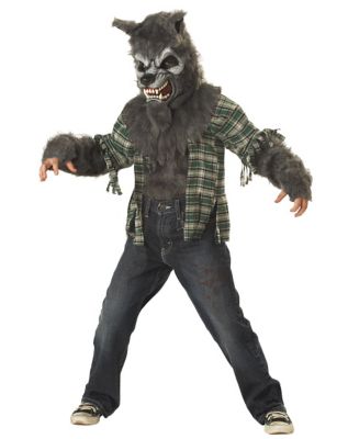 Kids Howling at the Moon Gray Wolf Costume - Spirithalloween.com