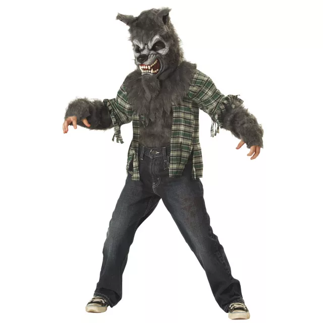 Kids Howling at the Moon Gray Wolf Costume - Spirithalloween.com