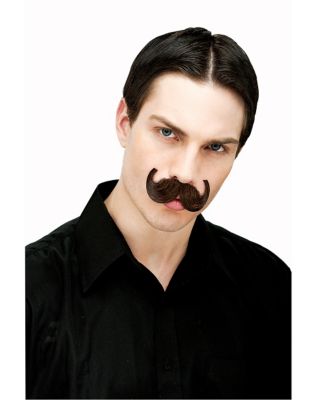 Brown Handlebar Mustache - Spirithalloween.com