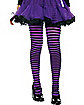 Kids Purple and Black Striped Tights