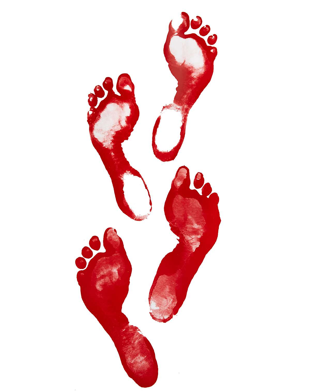 Bloody Human Footprints