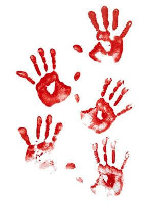 Floor Gore Bloody Human Handprints Decoration 