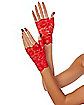 Short Red Lace Gloves