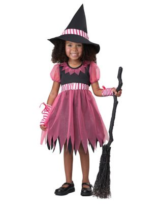 pink witch dress Kids Starry fairy witch costume Pink Purple Black whimsical witch , Kids halloween costume, girls witch costume baby halloween costume