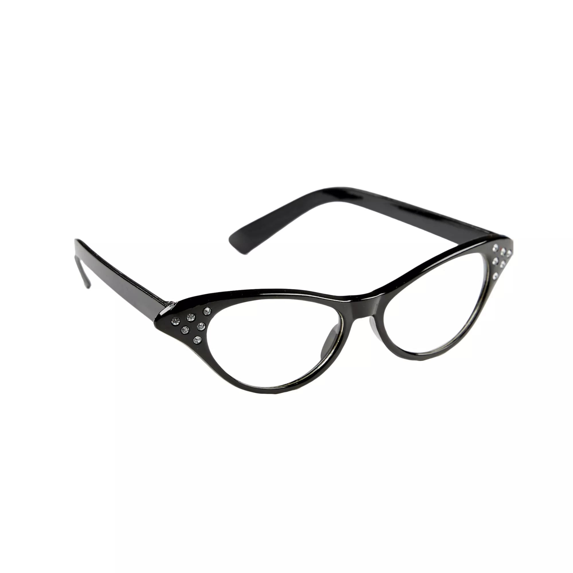 '50s Black Rhinestone Glasses at Spencer's